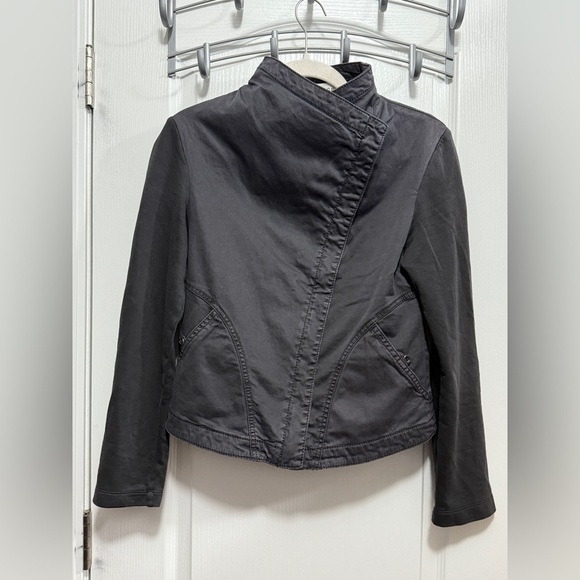 Marrakech Anthropologie Kacey Asymmetrical Zip Up Utility Jacket Women’s S Biker - Picture 2 of 16